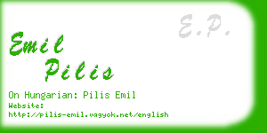 emil pilis business card